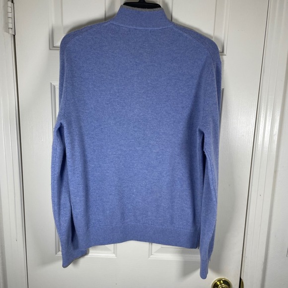 Greyson Blue Wool Cashmere Blend Quarter Zip Sweater Crest Logo Mens Medium Soft - Picture 4 of 7